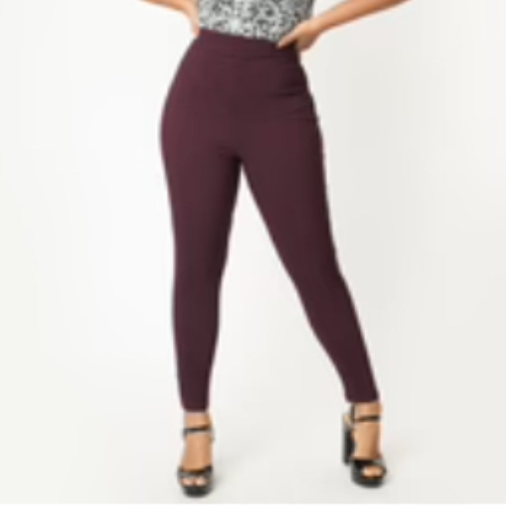 Unique Vintage Rizzo Cigarette Pants Eggplant NWOT